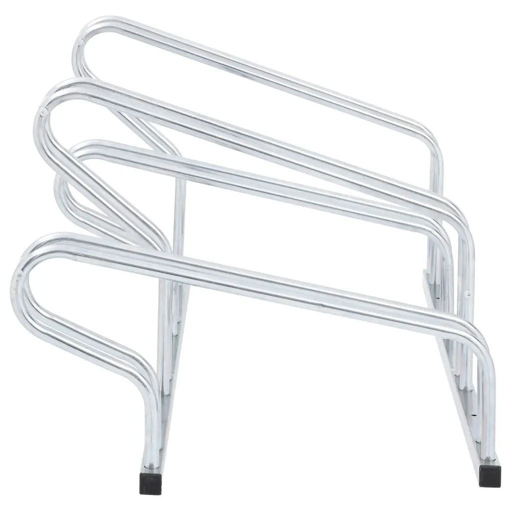 Supporto per 4 Bici da Pavimento Autoportante Acciaio Zincato 4005575