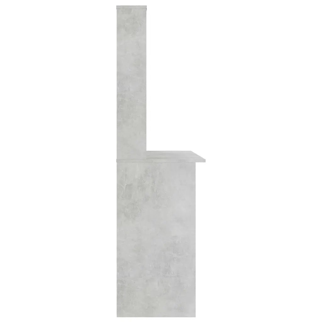 Scrivania Mensole Grigio Cemento 110x45x157cm Legno Multistrato 800391