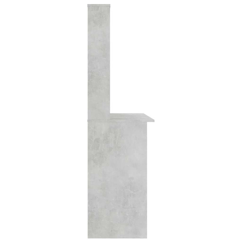 Scrivania Mensole Grigio Cemento 110x45x157cm Legno Multistrato 800391