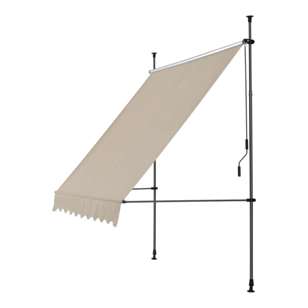 Tenda da Sole a Muro con Pali di Supporto Telescopici Parasole 300 x 120 cm (LxP) color Sabbia pro.tec