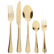 Set di posate in acciaio inox oro 30 pezzi per 6 persone Coltello Cucchiaio Forchetta Cucchiaio Forchetta per torte Design moderno