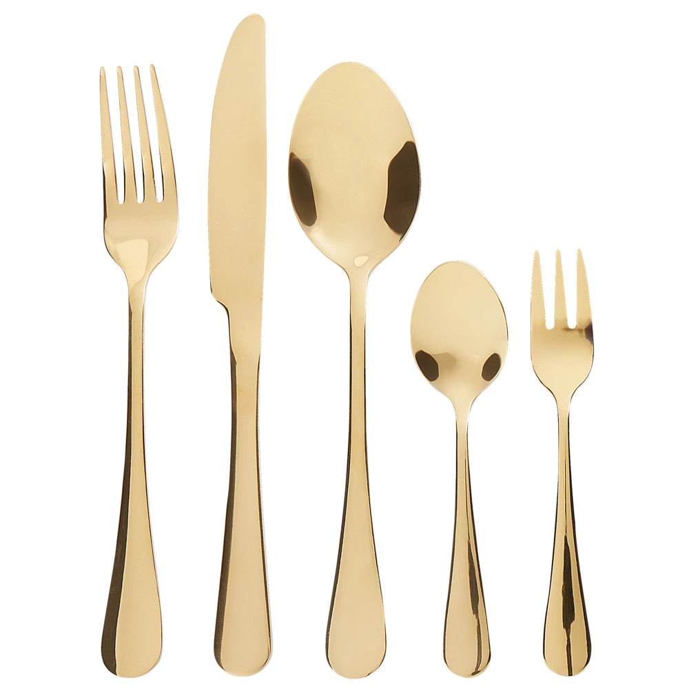 Set di posate in acciaio inox oro 30 pezzi per 6 persone Coltello Cucchiaio Forchetta Cucchiaio Forchetta per torte Design moderno