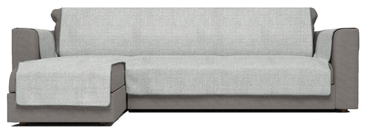 Copridivano in Poliestere con Penisola Sinistra Seduta 240 cm Grigio