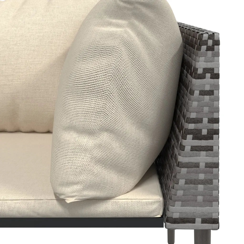 Divano componibile-Divani Angolari da Giardino con Cuscini 2pz Polyrattan Grigio