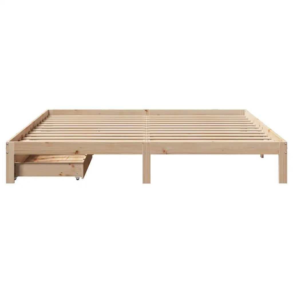 Giroletto con Cassetti 180x200 cm in Legno Massello di Pino 3301954
