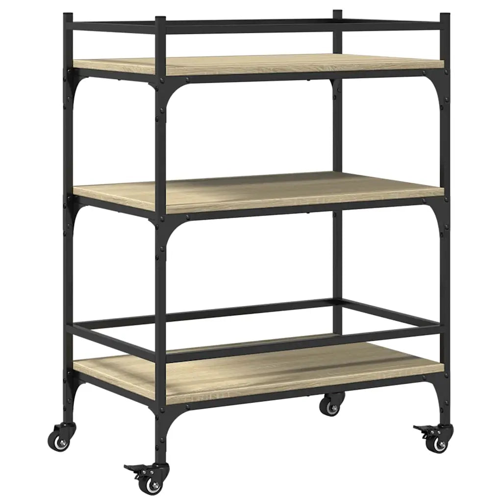 Carrello da Cucina Rovere Sonoma 65x40x86,5cm Legno Multistrato CFW5298375