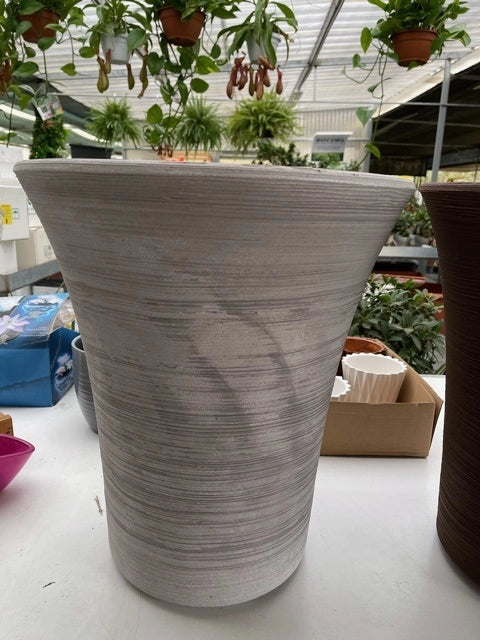 Vaso tondo in resina "Mimosa" con altezza di cm 50 ELBI Colori: Industrial Grey