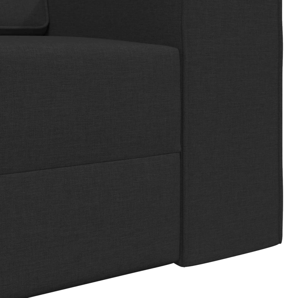 Divano letto | Sof¨¤ letto | Letto singolo Nero 245 x 78 x 77 cm Tessuto