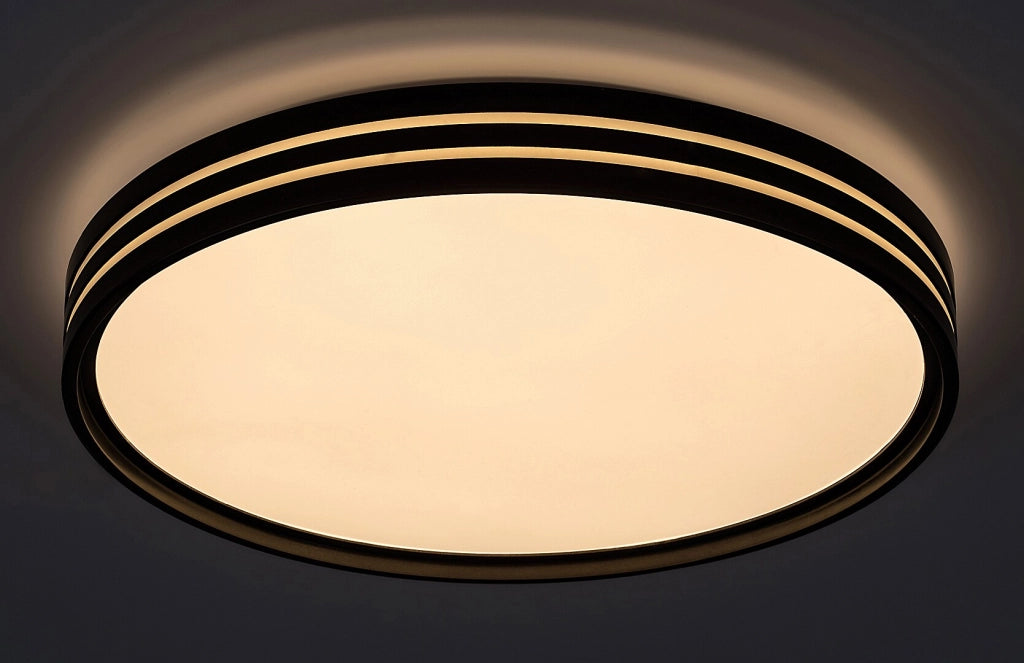 Plafoniera LED 39 cm 25W nero opaco tonda Epora Rabalux