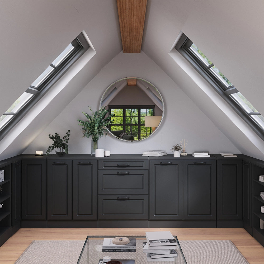 Mobile per mansarda Rion Antracite rustico/Antracite 60 x 83.8 cm senza inclinazione con 2 ante Vicco