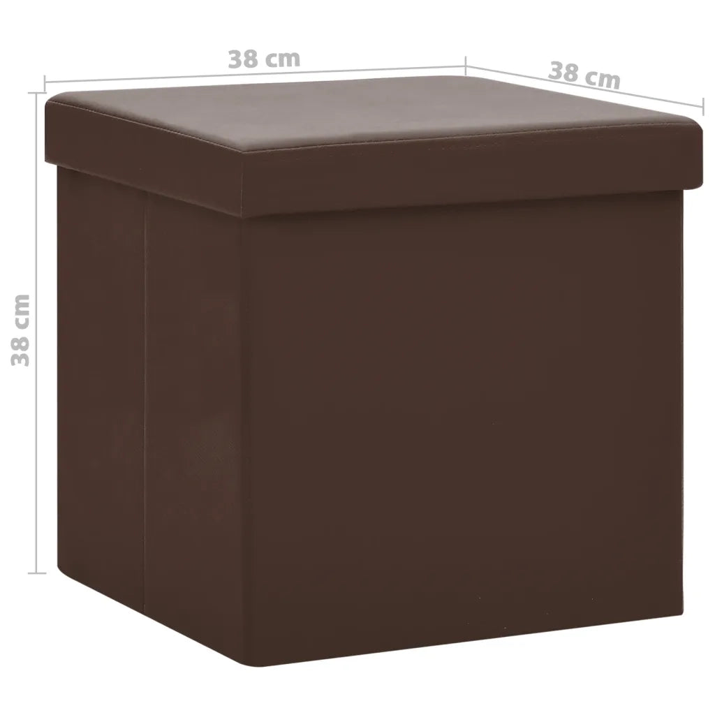 Sgabelli con Contenitore Pieghevoli 2 pz Marroni in PVC cod mxl 41570