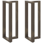 Set di 2 gambe per tavolo da bar a forma di T con piedini regolabili 50 x 35 x 100 cm acciaio nero 02_0057353
