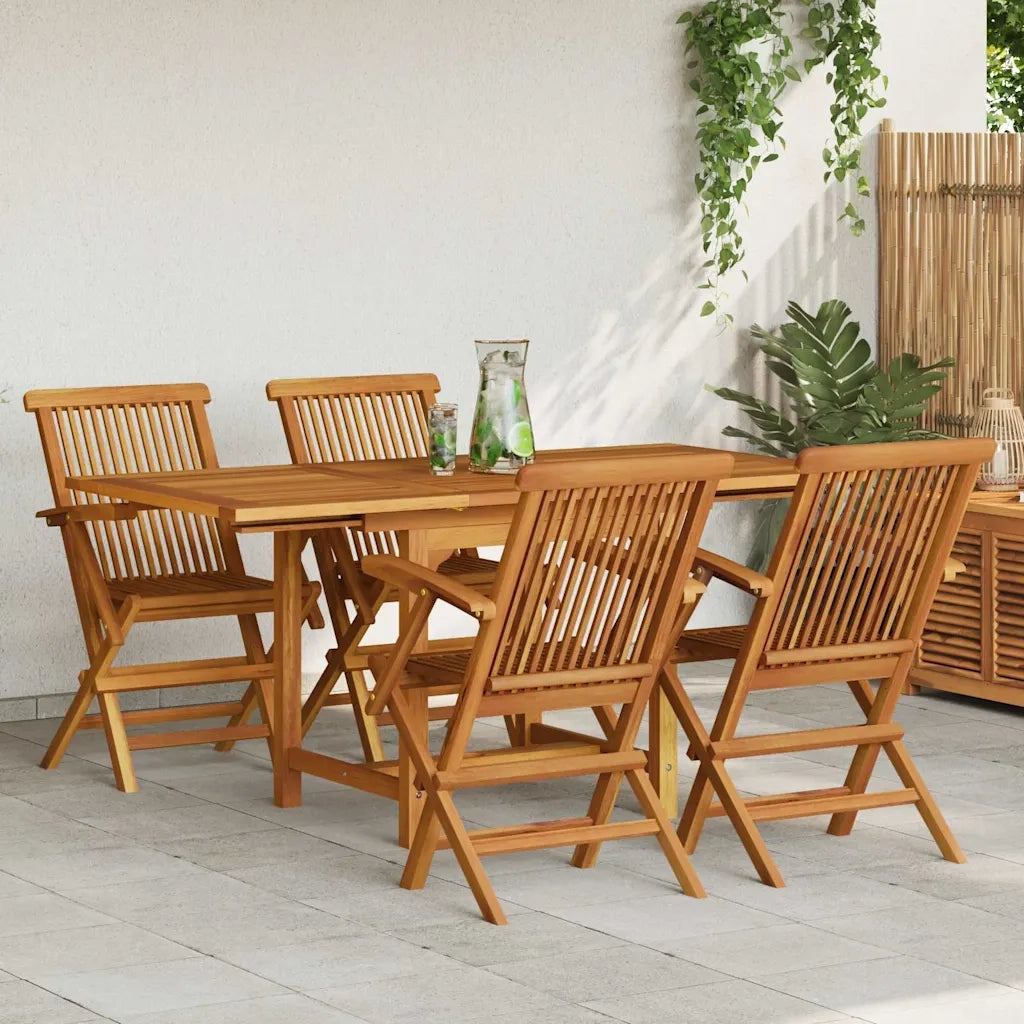 Set da Pranzo da Giardino 5 pz in Legno Massello di Teak 3059595