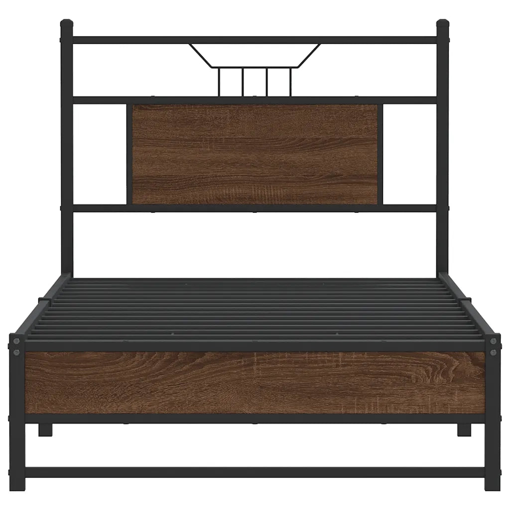 vidaXL Giroletto senza Materasso Rovere Marrone 75x190cm in Truciolato