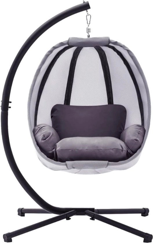 Sedia a Sacco - Sedia a Sacco a Forma di Uovo – Sedia da Appendere con Standard – Sedia a Sacco Inclusa con Cuscini – Adatta per Interni o Esterni – Sedie a Sacco - Peso Massimo 150 Kg