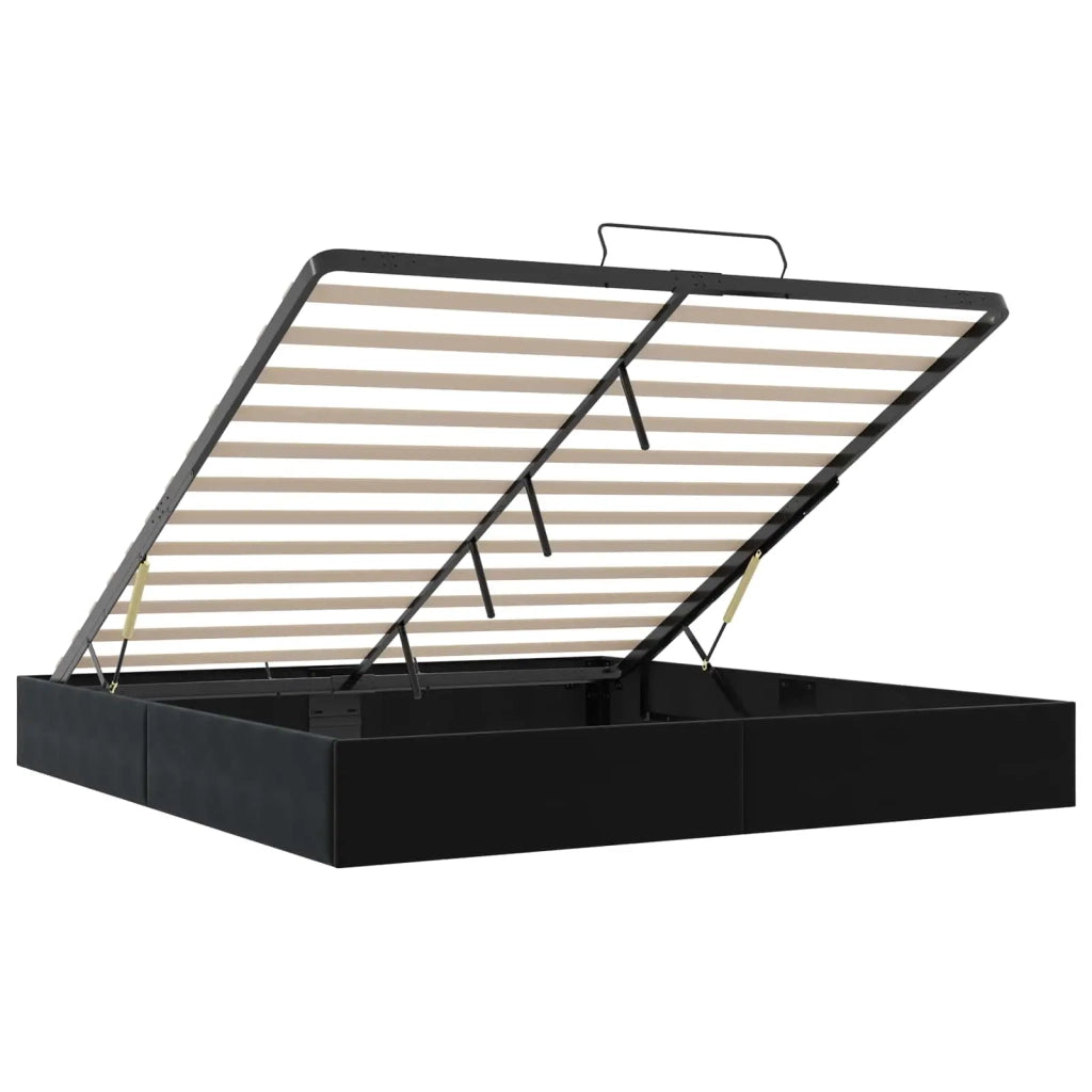 Letto ottomano Nero King size Velluto 3403078
