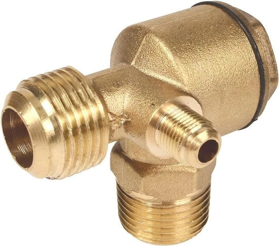 Compressore d'aria per messaggio 3 vie con valvola di ritorno a vite maschile con connettore tubo (1/2" * 1/2" * 1/2" * 1/8")