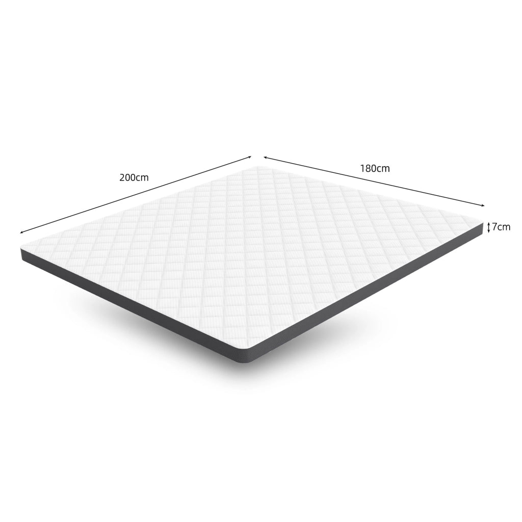 Materasso in schiuma H3 180 × 200 cm, profilo ergonomico a 7 zone, certificato OEKO-TEX, bianco e grigio