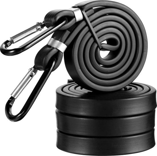 Bungee Cordoni Elastici con Haken, 2 pezzi 100cm, Cinture Esterne per Bagagli, Cinture per Cicli, Motocicli, Auto, Teli, Tende, 100% Latice, Robusti