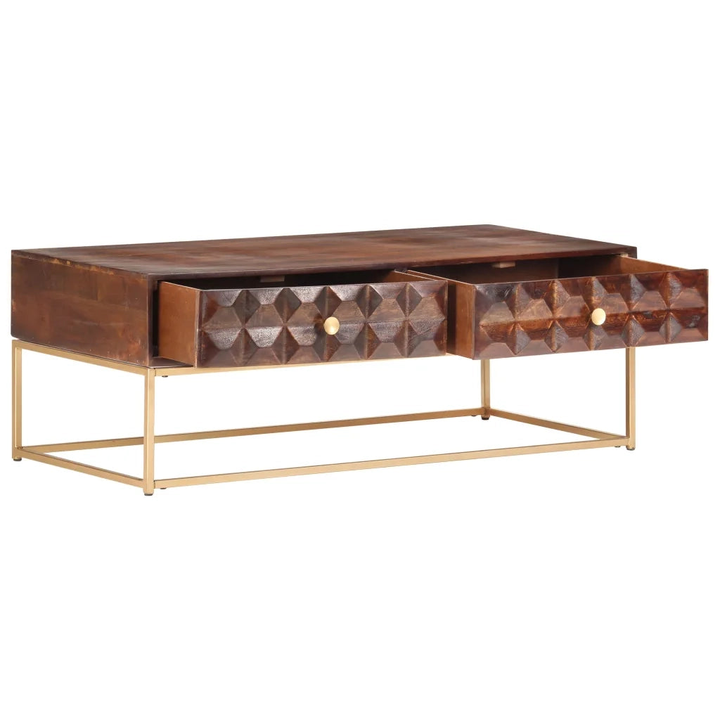 Tavolino da caffè 112x50x40 cm in Legno Massello di Mango 323405