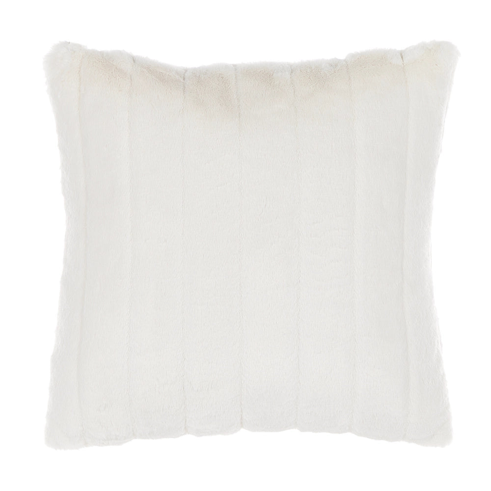 Set di 2 cuscini in poliestere bianco 45 x 45 cm Glam con cerniera in rilievo pelo soggiorno camera da letto