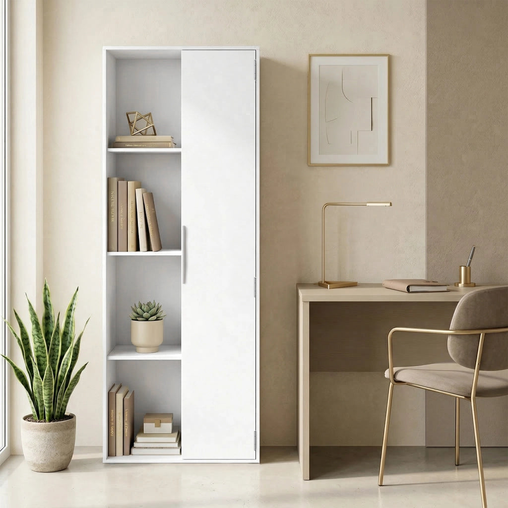 Libreria con ante ¨C zephmum ¨C bianco 80x30x200 cm