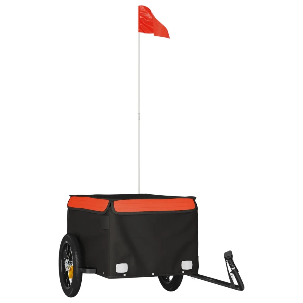 Rimorchio da Bici Nero e Arancione 30 kg in Ferro 94075
