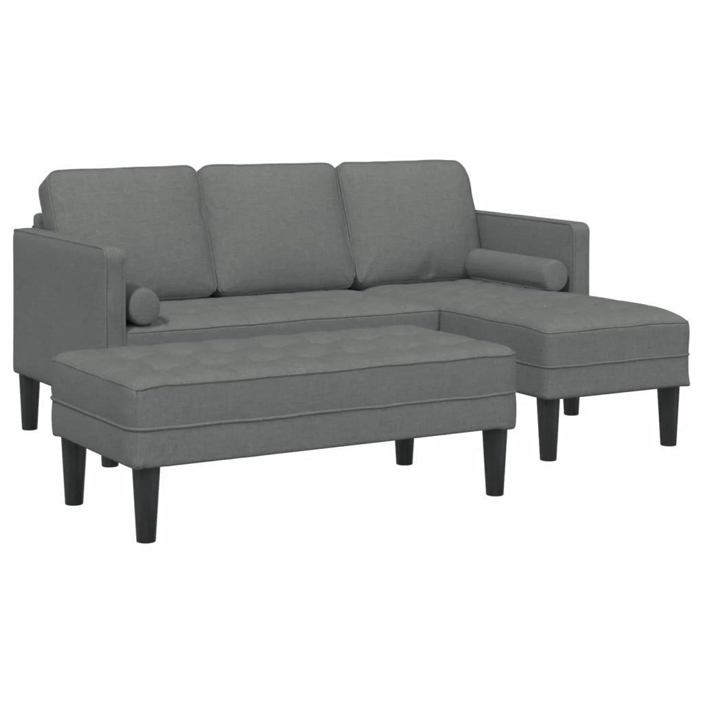 Set di divani con cuscino 2 pcs Grigio scuro Poliestere 3329253
