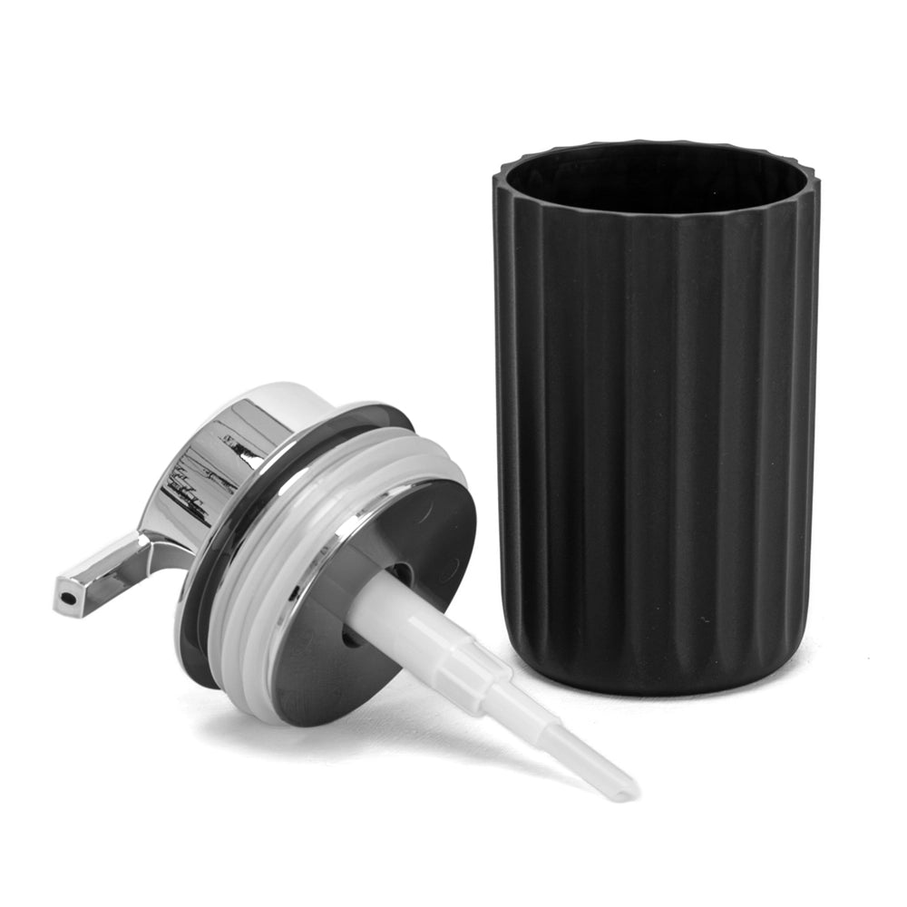 Set accessori bagno da 3 pezzi in gomma termoplastica nera - Gummy