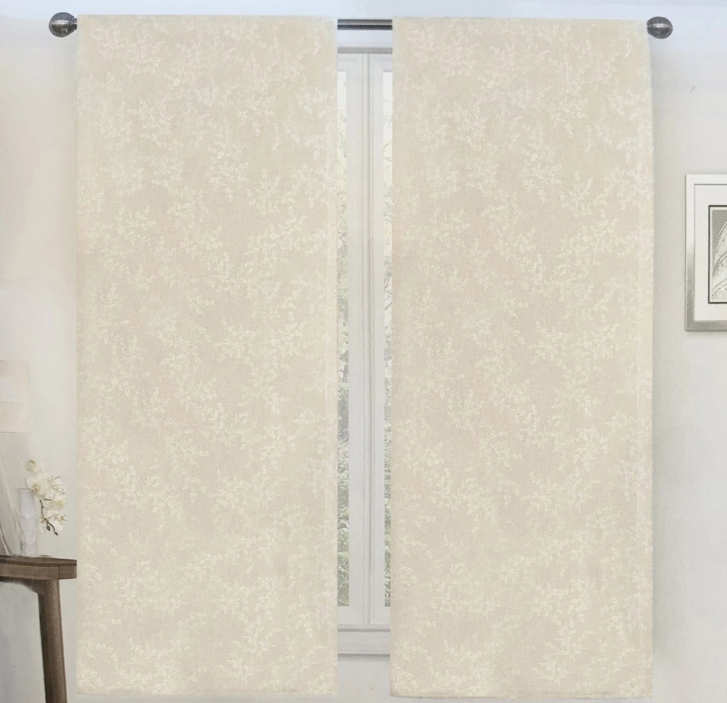 Tende Casa Finestre Porte Interno Coppia 2pz Tessuto Semitrasparente Elegante Moderna 60x240 Cm Beige
