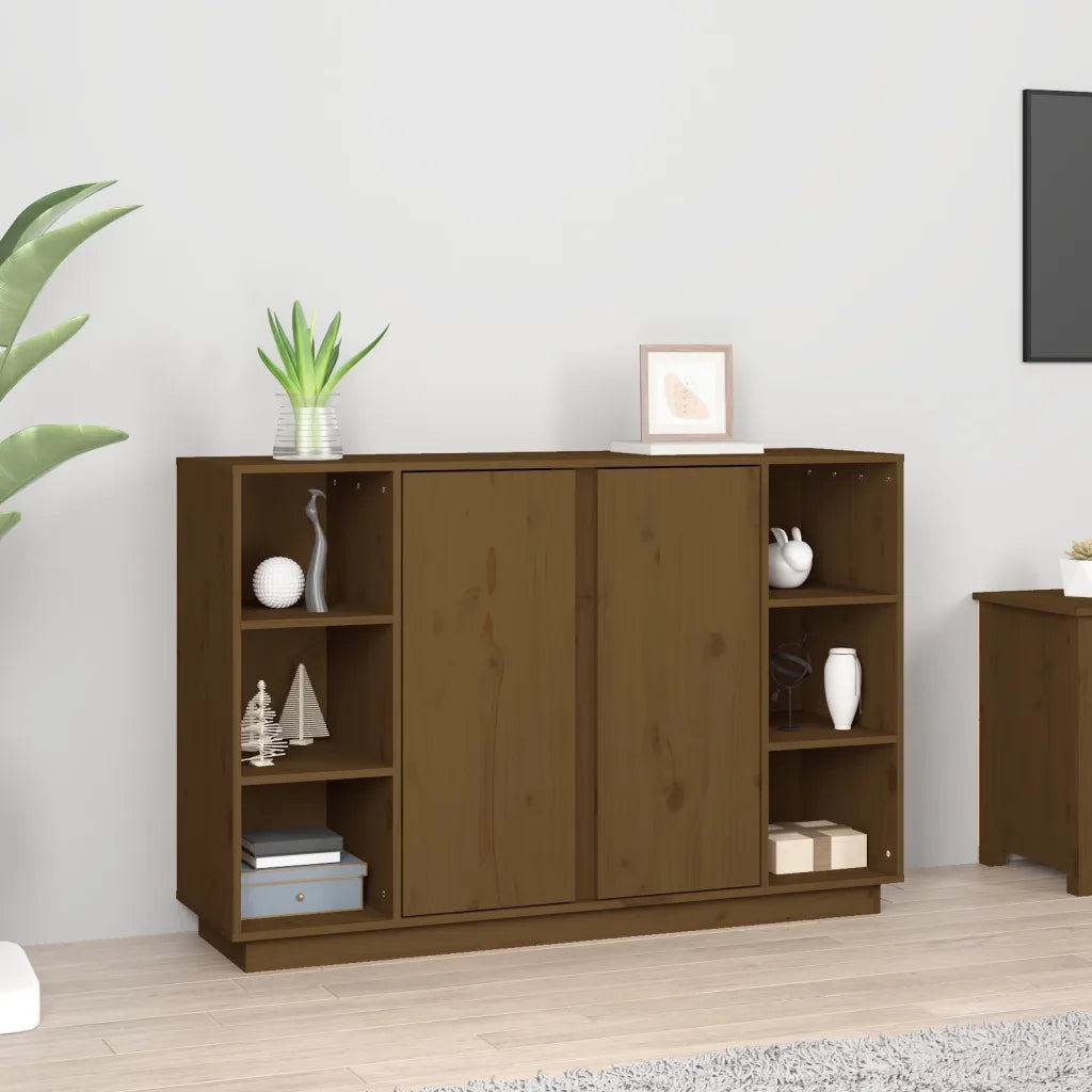 Credenza-Buffet-Armadio da cucina ambra 120x35x80 cm in Legno Massello di Pino 775853