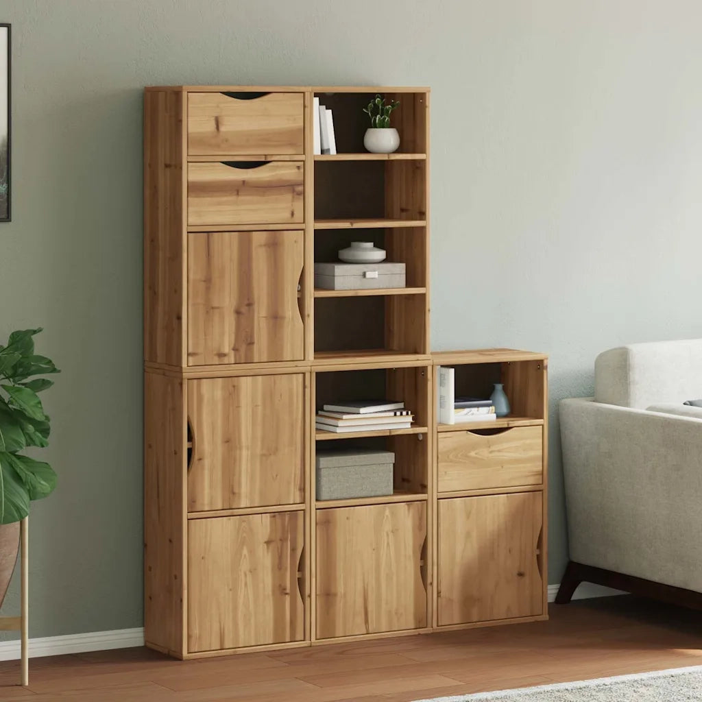 Armadietti Laterali 5 pz ODDA 40x24x79 cm Legno Massello Pino 3365364