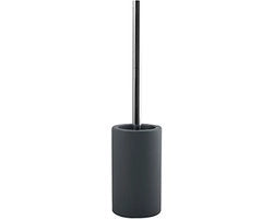 Set di spazzolatura per il water di porcellana, matto di gomma in grigio, RVS, grigio, unico