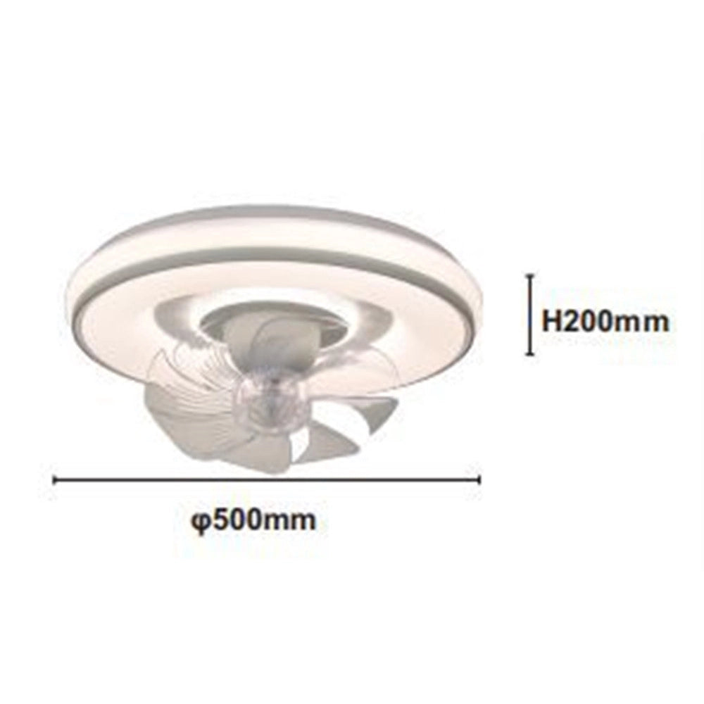 Trade Shop - Plafoniera Soffitto Con Ventola Lampada Ventilatore Luce Led 3200k-6500k Ip20 33245 -