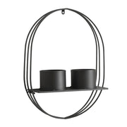 Scaffale dal design senza tempo per soggiorno/camera da letto mobiletto portaoggetti da parete per piante 61 x 47 x 15 cm metallo nero 03_0011271