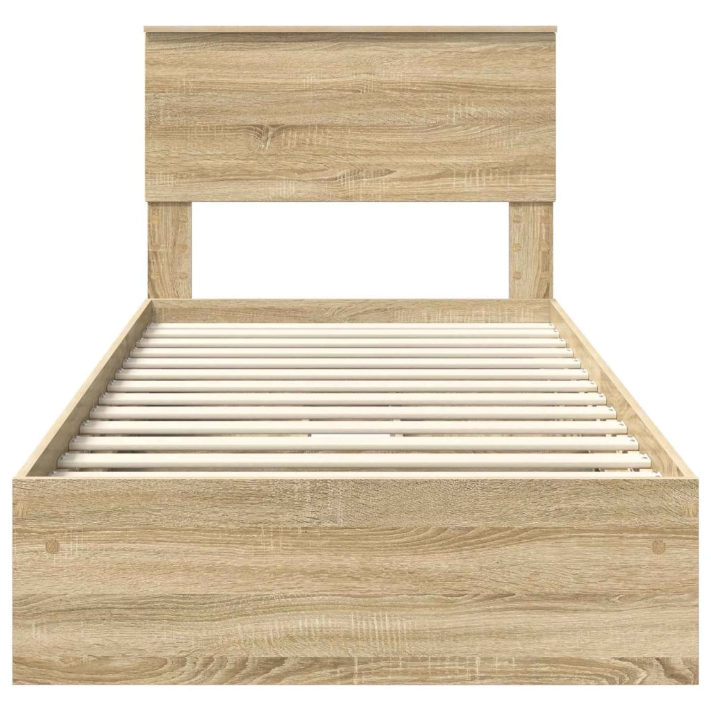 Letto con Contenitore con testiera Rovere Sonoma 75 x 190 cm 3408510