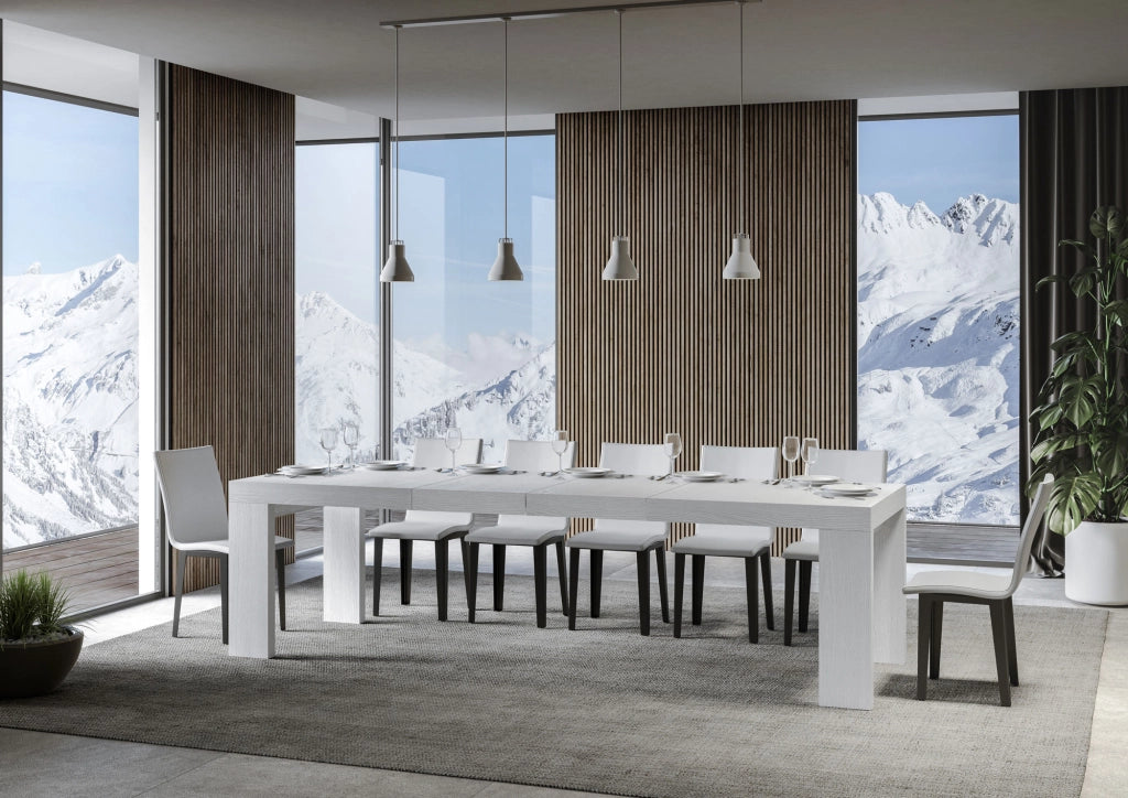 Tavolo allungabile 90x200/460 cm Roxel Premium bianco frassino