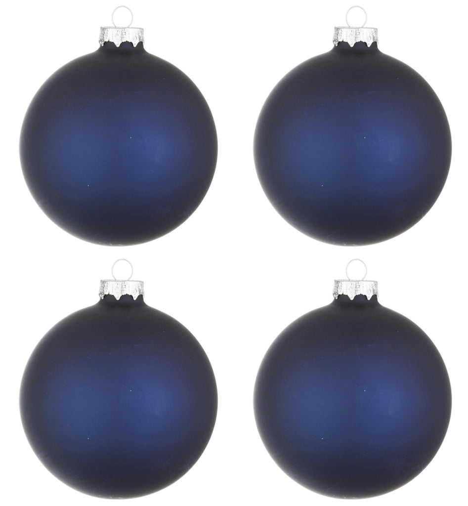 Palline di Natale in Vetro Blu Opaco Addobbi Decorazioni Natalizie Albero Diametro: 100 mm