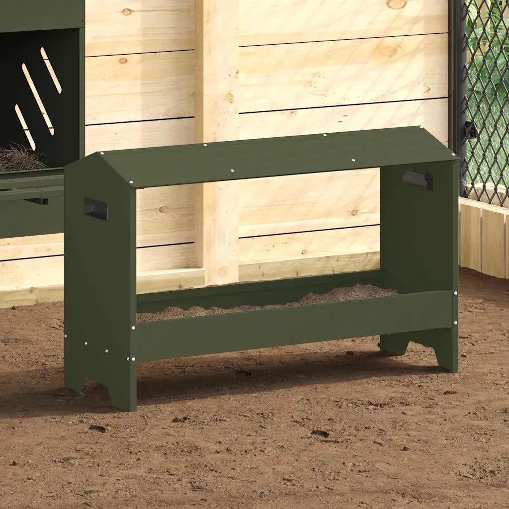 Mangiatoia per polli Verde oliva 81 x 32 x 53,5 cm CFW8364386