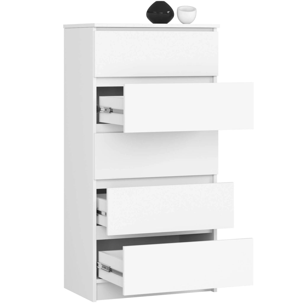 Cassettiera AKORD K60 Cassettiera Bianca 60 cm 5 cassetti 60x40x121 cm