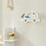 Mensola Skanderborg per Cameretta Sostegno Consolle Decorativo a Forma di Automobile - Bianco [en.casa]