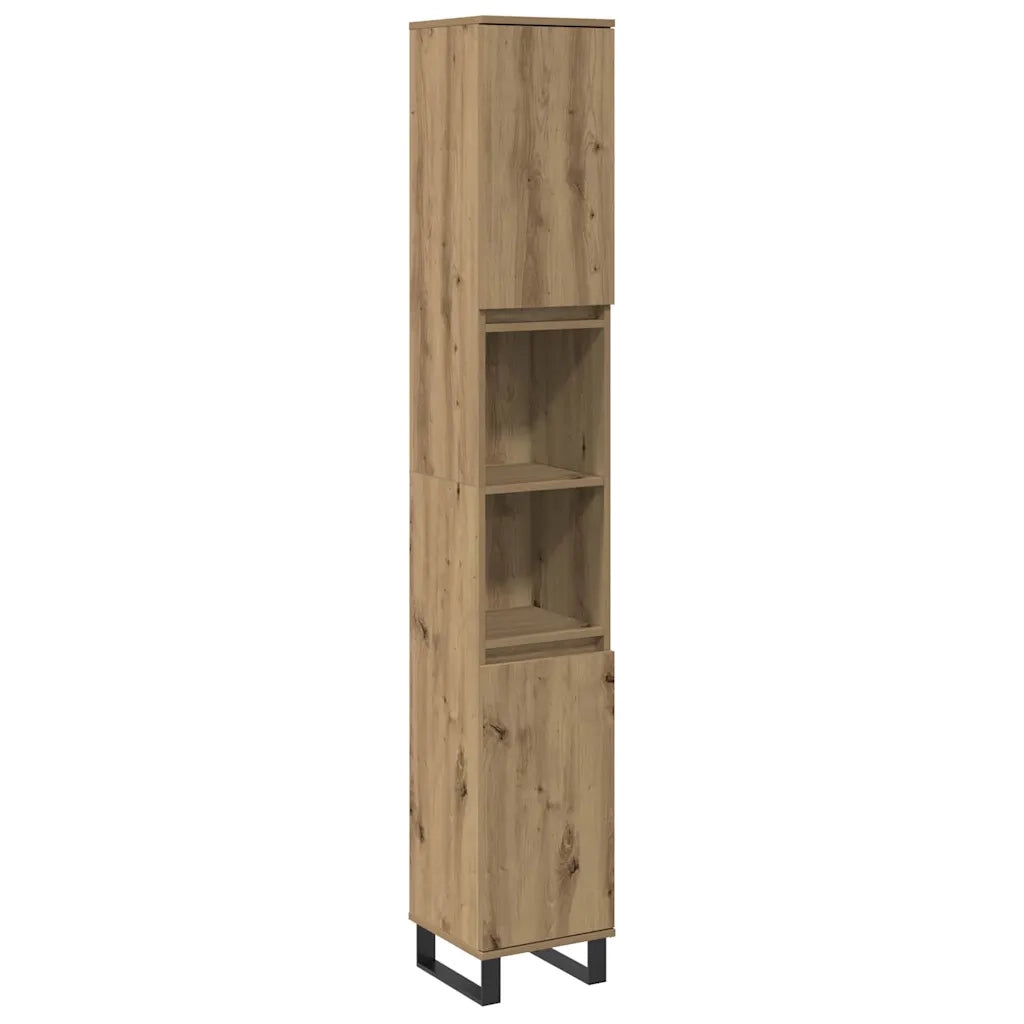 Armadietto Bagno Rovere 30x30x190 cm Legno Multistrato 857203