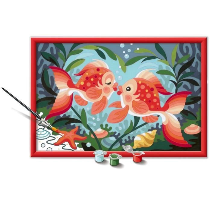 CreArt Kids 31x21 cm Baci di pesce, Kit da dipingere con i numeri, Numero artistico, Dai 7 anni in su, 25853, Ravensburger