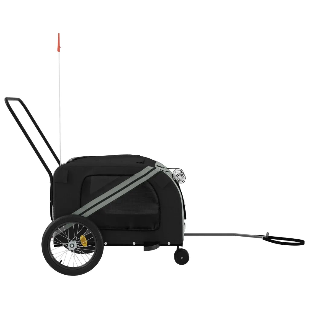 Rimorchio da Bici per Animali Grigio e Nero Oxford e Ferro CFW5137741