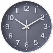 HZDHCLH 30cm orologio da parete silenzioso con secondi battenti e numeri arabi senza ticchettio per decorazione in soggiorno, cucina, ufficio e camera da letto (grigio-bianco)