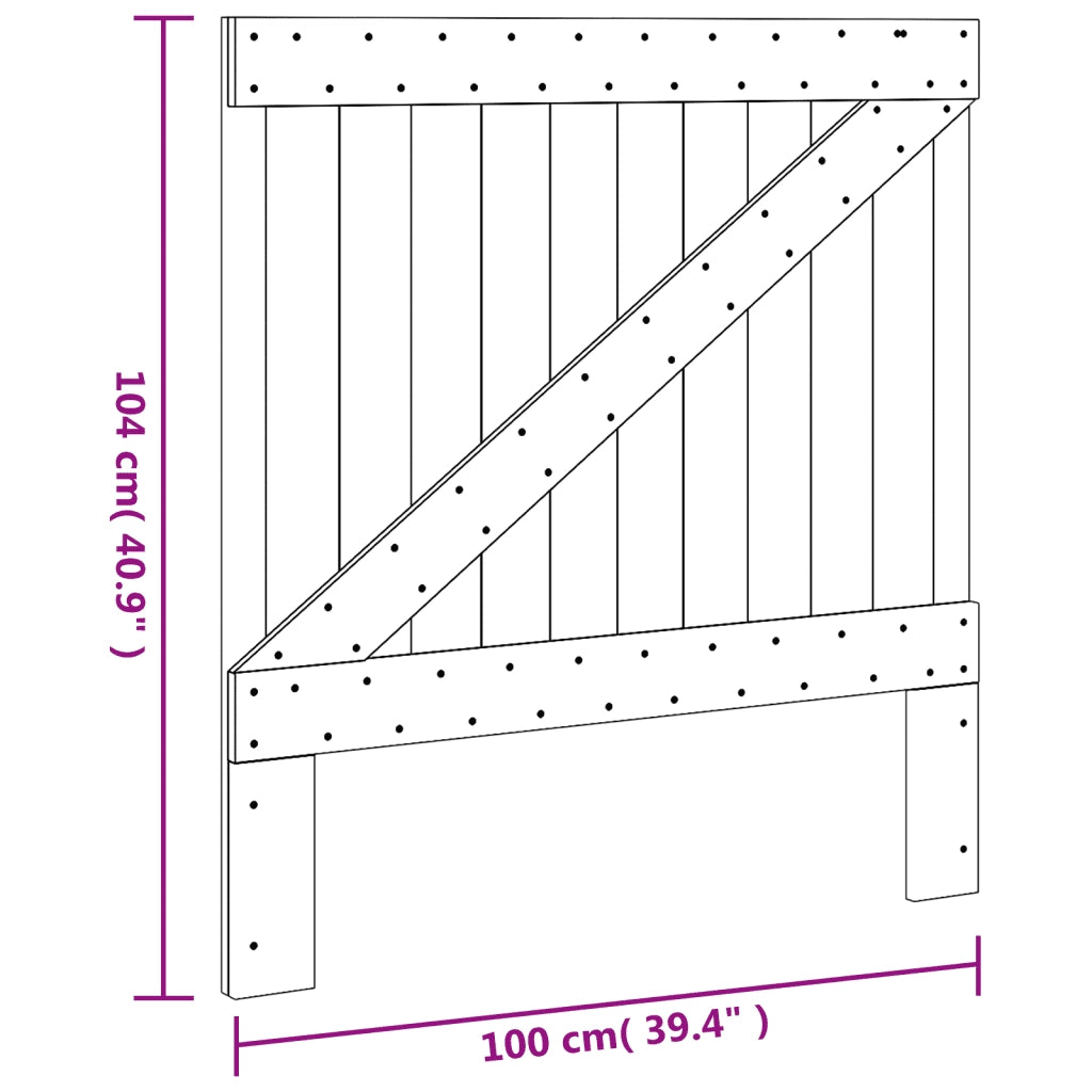 Testiera | Testata 100x104 cm in Legno Massello di Pino