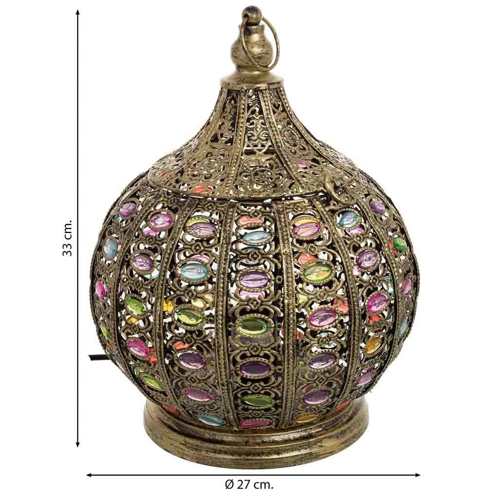 Lampada in metallo con vetro acrilico colorato D27x33h cm