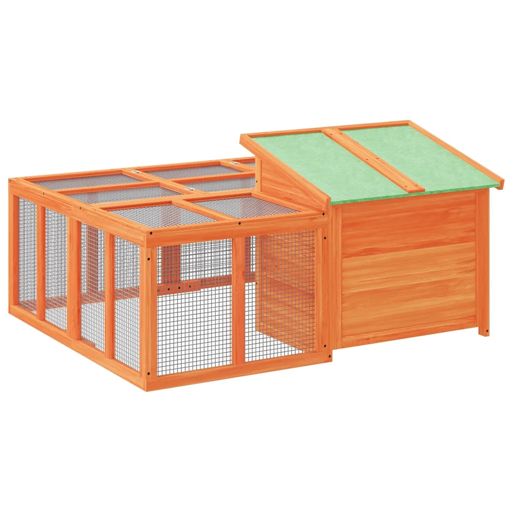 Conigliera Marrone 144x123x67,5 cm in Legno Massello di Pino 172280