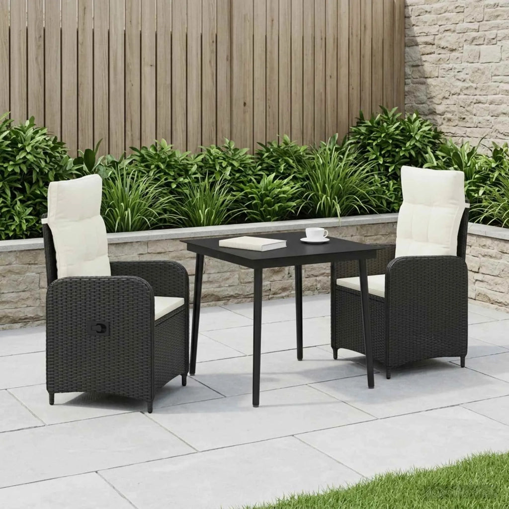 Set Tavolo da Salotto 3 pz Nero e Bianco Crema 3422450