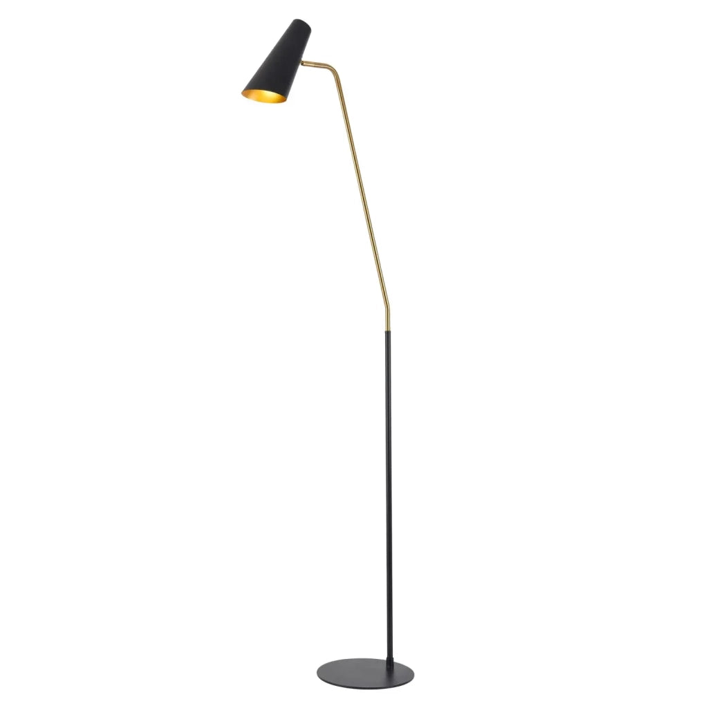 LÚZETE - LAMPADA DA TERRA ACCIAIO DORATO/BAILEY NERO